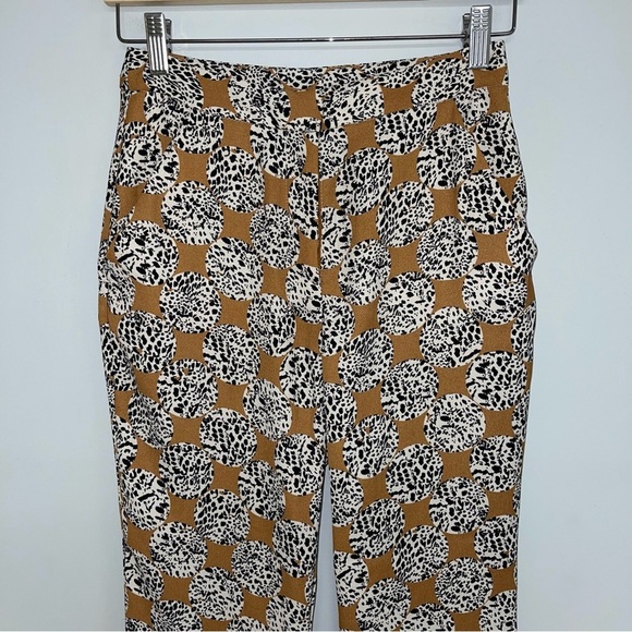 Topshop Pants Size 6 US Leopard Frill Trousers High Waist Crop Pant Ruffle Hem - Picture 3 of 11